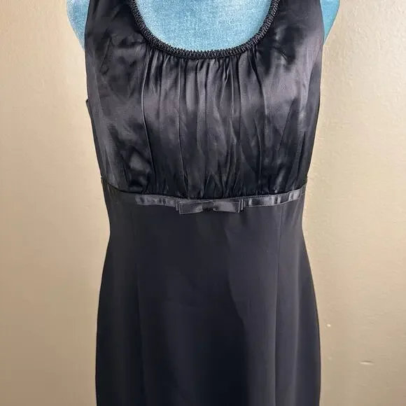 Tahari Arthur Levine Women 10 dress formal sheath black silk poly holiday party - Picture 7 of 16